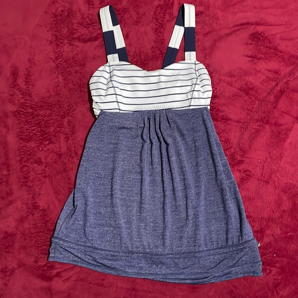 Lululemon Rest Less Tank Navy & white